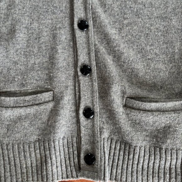 Vintage Campus Wool Sweater Mens L Tall Man Cardigan Grandpa 70s 80s Gray USA - Picture 4 of 7